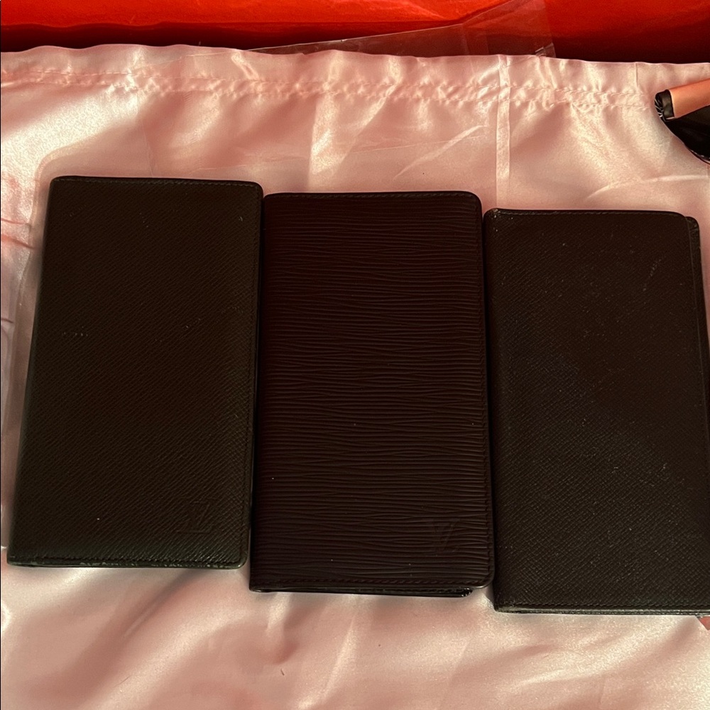 3 LV men’s wallet two are in great shape. One has some peeling on the inside